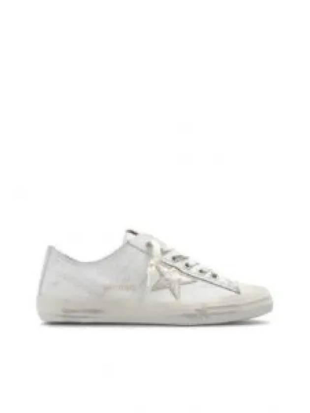 V-Star Gold Metallic Leather Star Low-Top Sneakers White - GOLDEN GOOSE - BALAAN 2