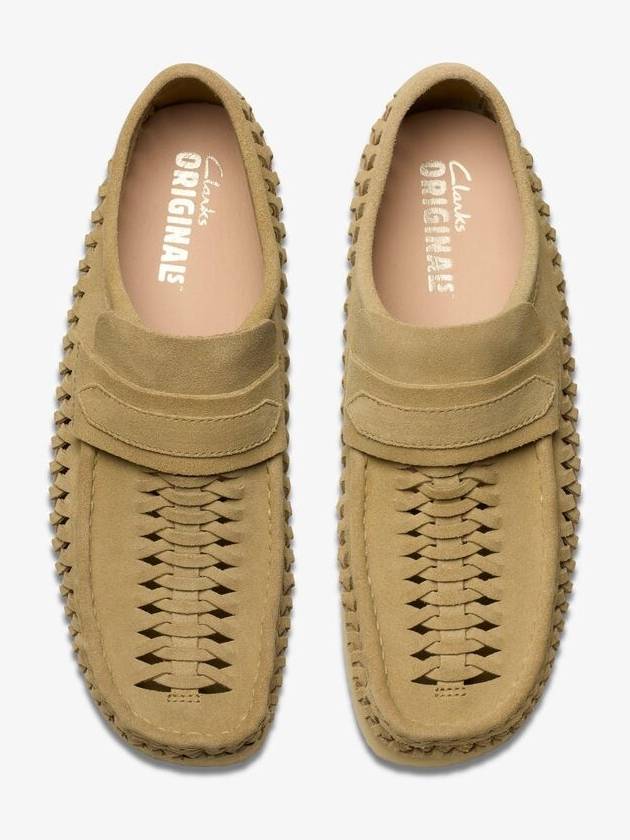 Wallabee Weaver Maple Suede Loafers Beige - CLARKS - BALAAN 7