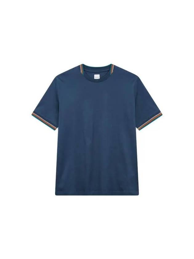 striped trim t shirt blue - PAUL SMITH - BALAAN 1