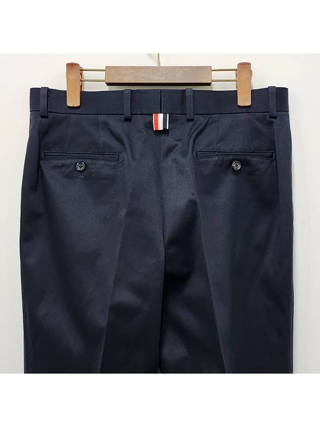 Men's Twill Unconstructed Cotton Straight Pants Navy - THOM BROWNE - BALAAN 7