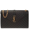 Monogram Matelasse Unveloped Large Shoulder Bag Black - SAINT LAURENT - BALAAN 1