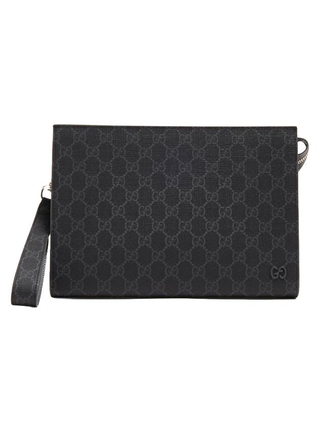 GG Supreme Canvas Clutch Back Black - GUCCI - BALAAN 1