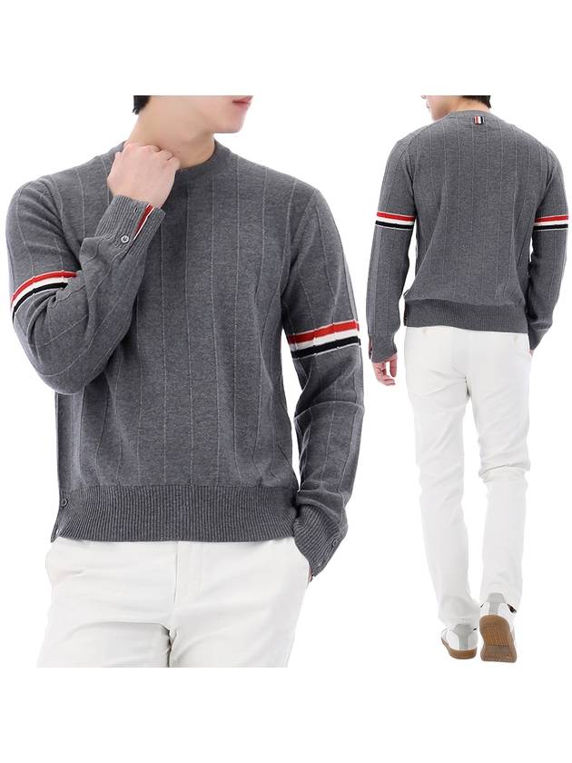 Men's Wool Relaxed Pullover Knit Top Med Grey - THOM BROWNE - BALAAN 2