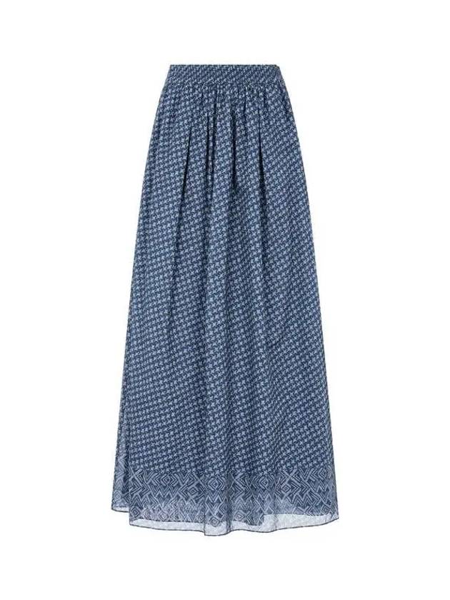 Women s Patterned Cotton Maxi Skirt Light Navy - EMPORIO ARMANI - BALAAN 1