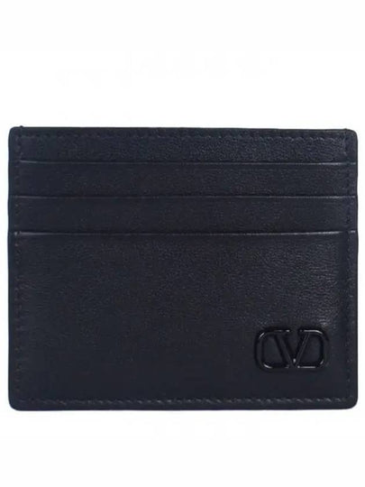 V Logo Signature Card Wallet Black - VALENTINO - BALAAN 2