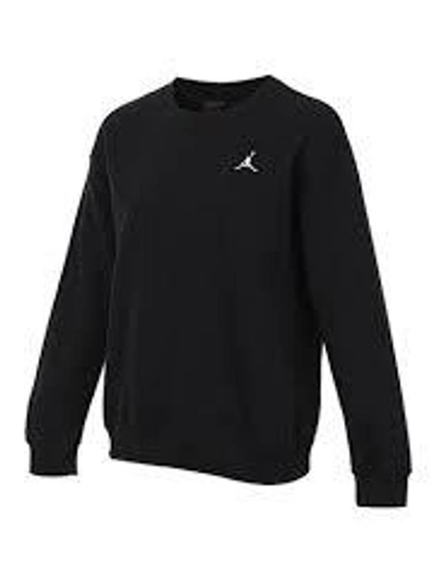 Jordan Brooklyn Fleece French Terry Crew Neck Sweatshirt Black - NIKE - BALAAN 1