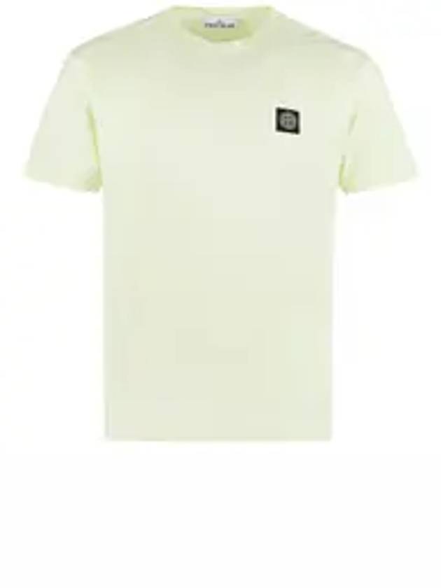 Logo Patch Cotton Short Sleeve T-Shirt Light Green - STONE ISLAND - BALAAN 2