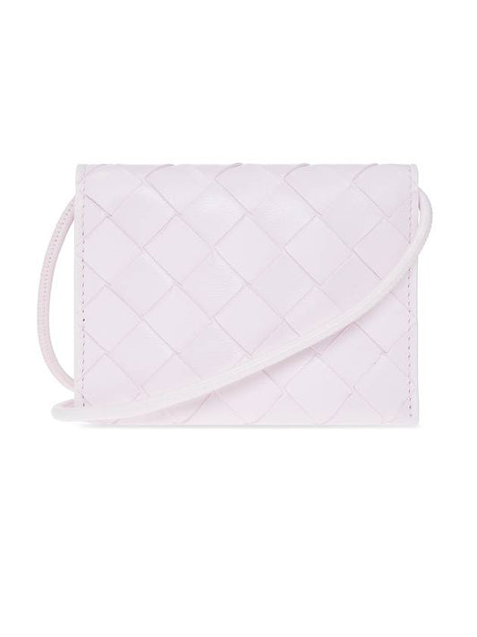 Intrecciato Strap Card Wallet Pink - BOTTEGA VENETA - BALAAN 1