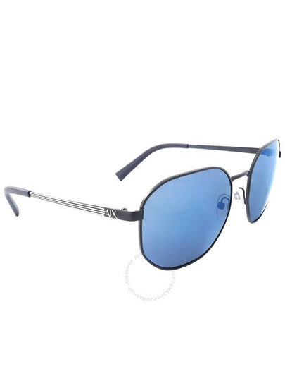 Armani Exchange Mirror Blue Geometric Men's Sunglasses AX2036S 609955 56 - ARMANI EXCHANGE - BALAAN 2