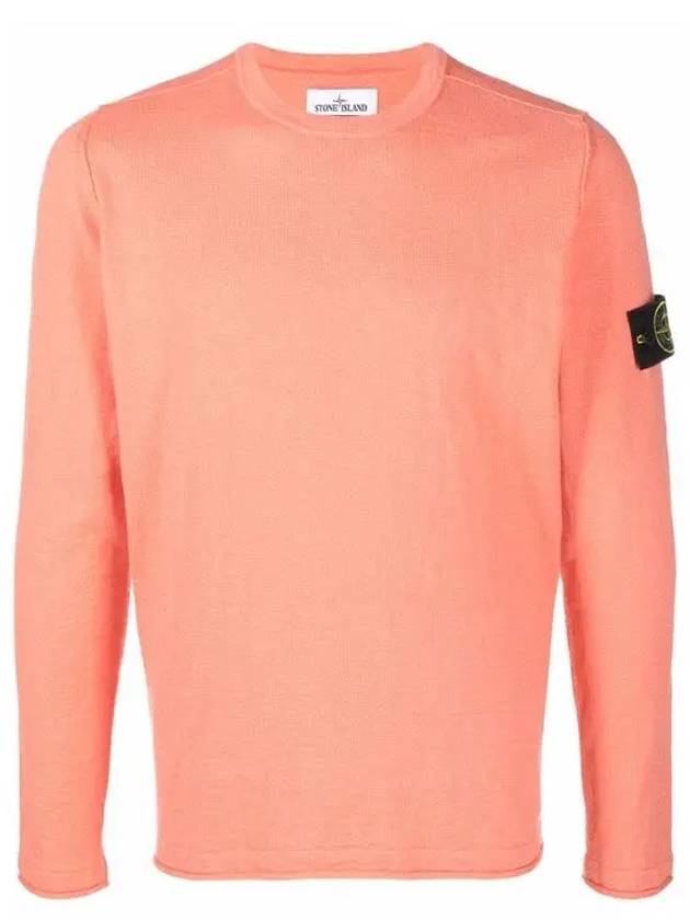 Wappen Patch Crew Neck Knit Top Orange - STONE ISLAND - BALAAN 2