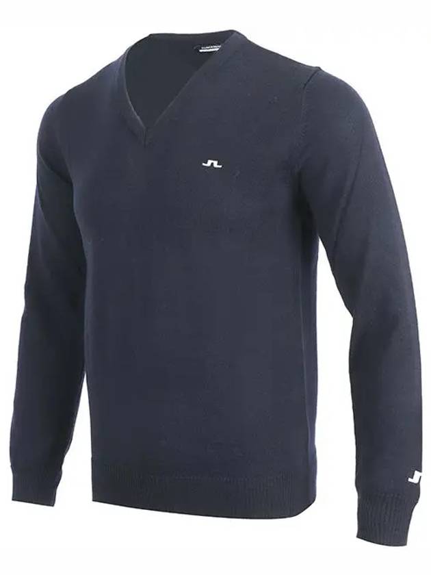 Lymann V-Neck Wool Knit Top Navy - J.LINDEBERG - BALAAN 3