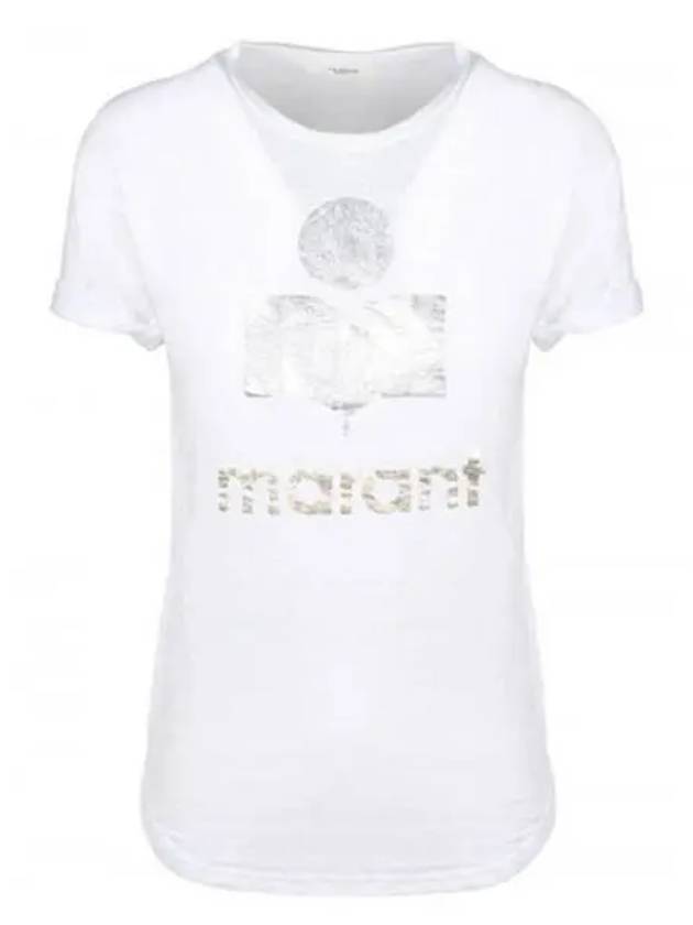 00MTS0299 00M008E WH Coldy Print Round Short Sleeve T shirt White Women s TR 270610 - ISABEL MARANT - BALAAN 1