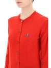 Bea Embroidered Logo Cardigan Red - VIVIENNE WESTWOOD - BALAAN 6