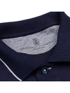 Logo Embroidered Cotton Short Sleeve Polo Shirt Black - BRUNELLO CUCINELLI - BALAAN 6