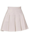 Golf Wear Wide Pleated Leather Skirt Ivory - J JANE - BALAAN 3