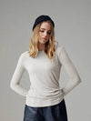 Wool Rayon Round Neck White T-Shirt VJ9 801 - VOYONN - BALAAN 6