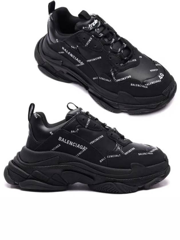 Allover Logo Triple S Low Top Sneakers Black - BALENCIAGA - BALAAN 2