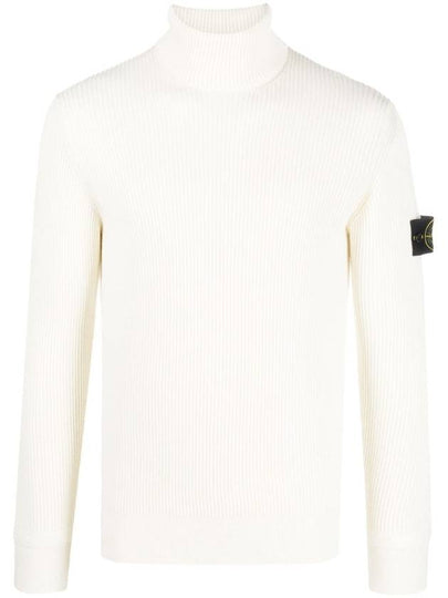 Men's Logo Patch Turtleneck White - STONE ISLAND - BALAAN 2