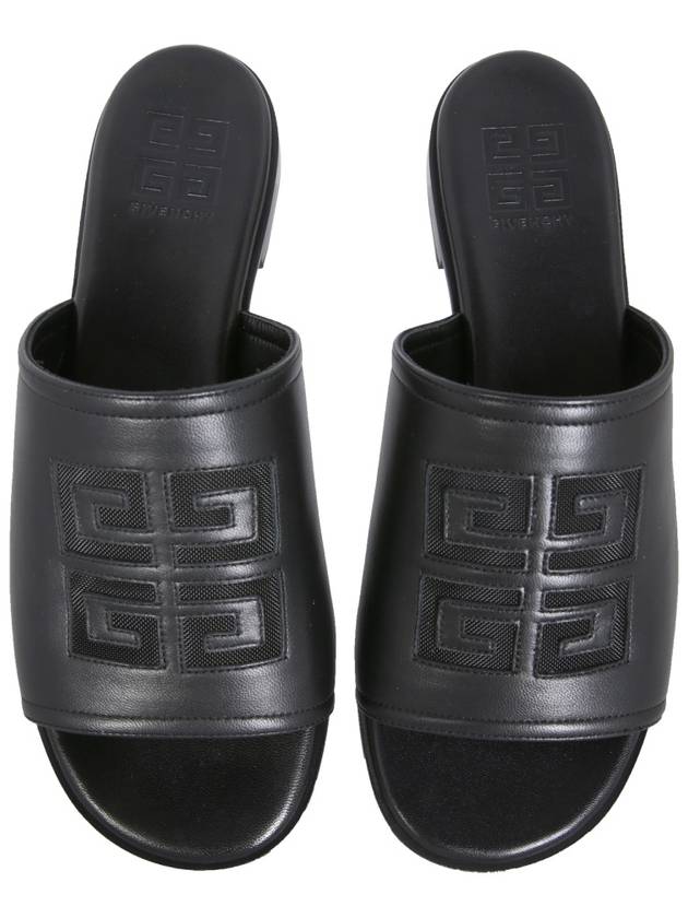 4G Logo Cut Out Flat Slippers Black - GIVENCHY - BALAAN 3