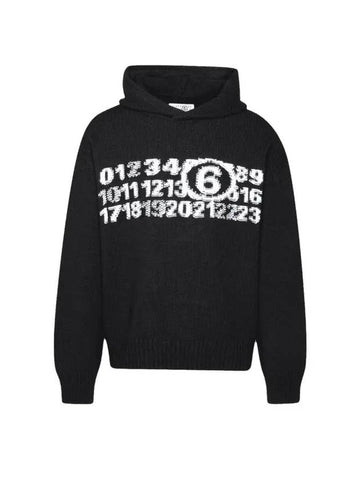 Number Logo Virgin Wool Hood Black - MAISON MARGIELA - BALAAN 1