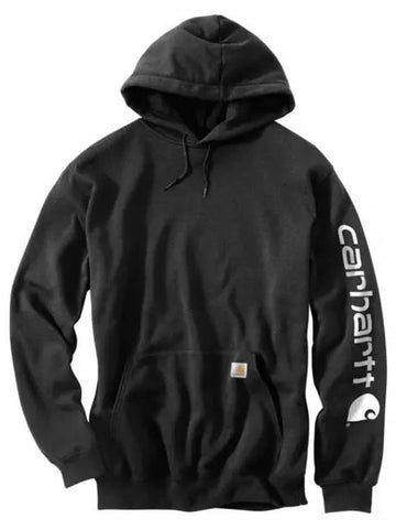 Logo Sleeve Graphic Loose Fit Midweight Regular Hoodie Black - CARHARTT - BALAAN 1