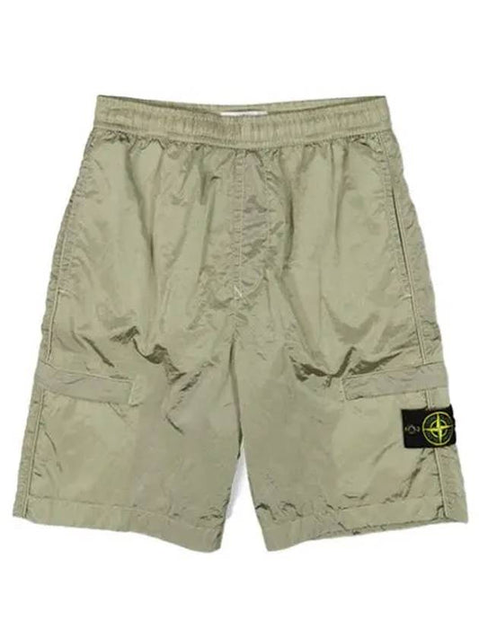 Men's Wappen Patch Nylon Shorts Light Green - STONE ISLAND - BALAAN 2