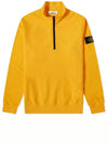 Wappen Patch Half Zip Up Sweatshirt Yellow - STONE ISLAND - BALAAN 3