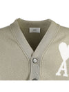 De Coeur Logo Wool Cardigan Green - AMI - BALAAN 5