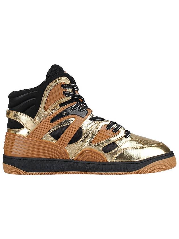 Interlocking G Basket High Top Sneaker Tan Gold - GUCCI - BALAAN 5