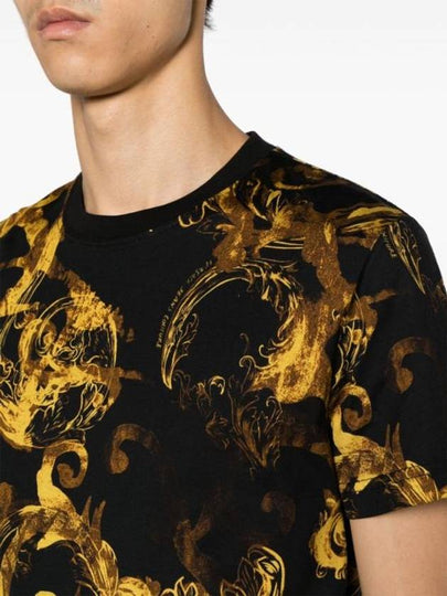 Short Sleeve T Shirt 76GAH6S0 JS287 G89 Black Gold - VERSACE - BALAAN 2