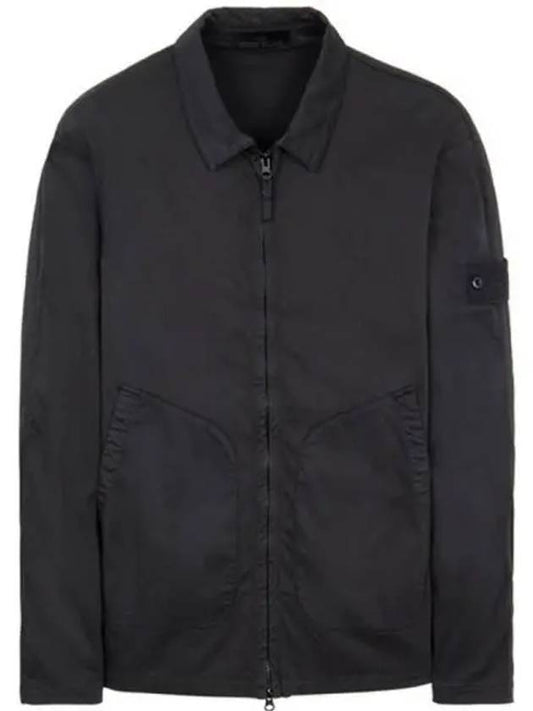 Men's Ghost Piece Satin Zip-up Jacket Black - STONE ISLAND - BALAAN 2