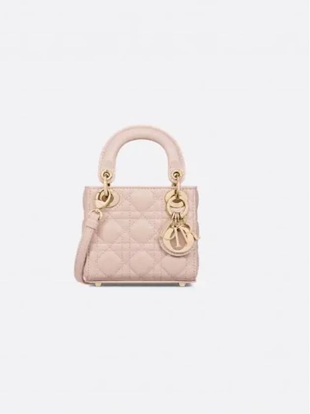 Micro Lady Cannage Lambskin Mini Bag Powder Pink - DIOR - BALAAN 2