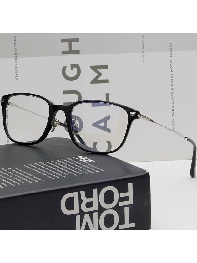 Blue light blocking glasses frame TF5715DB 001 black horn rim Asian fit - TOM FORD - BALAAN 2