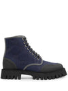 Maxi GG lace up ankle boots navy - GUCCI - BALAAN 1