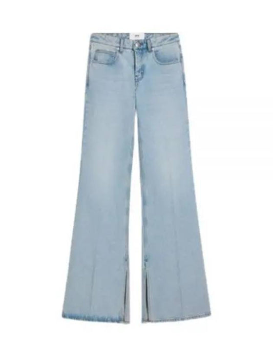 Flare Fit Denim Wide Jeans Blue - AMI - BALAAN 2