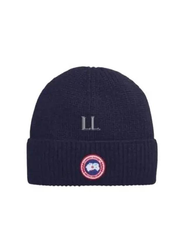 Logo Arctic Disc Rib Beanie Navy Heather - CANADA GOOSE - BALAAN 2