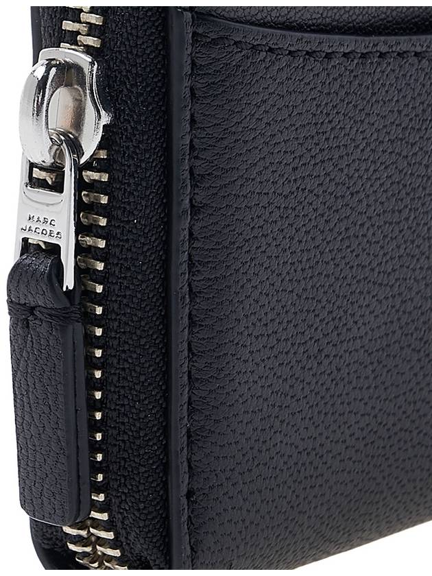 Women's The Slim Zip-up Logo Card Wallet Black - MARC JACOBS - BALAAN.