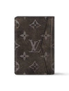 Pocket Organizer Brushed Monogram Cowhide Leather Card Wallet Black - LOUIS VUITTON - BALAAN 4