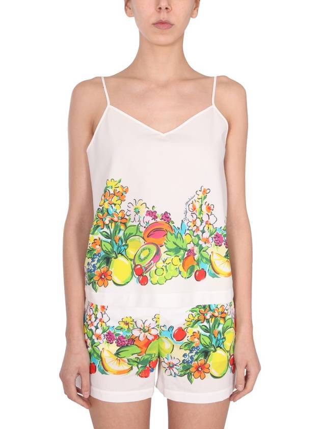 Women's Flower Fruit Print Sleeveless - MOSCHINO - BALAAN 2