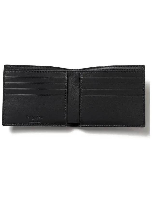 Crocodile Embossed Leather Half Wallet Black - SAINT LAURENT - BALAAN 5