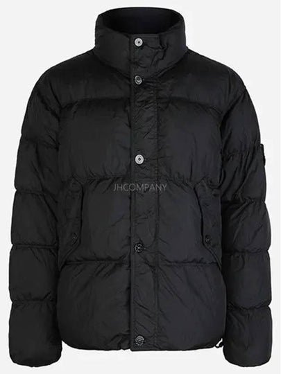 Garment Dyed Crinkle Reps Down Padding Black - STONE ISLAND - BALAAN 2