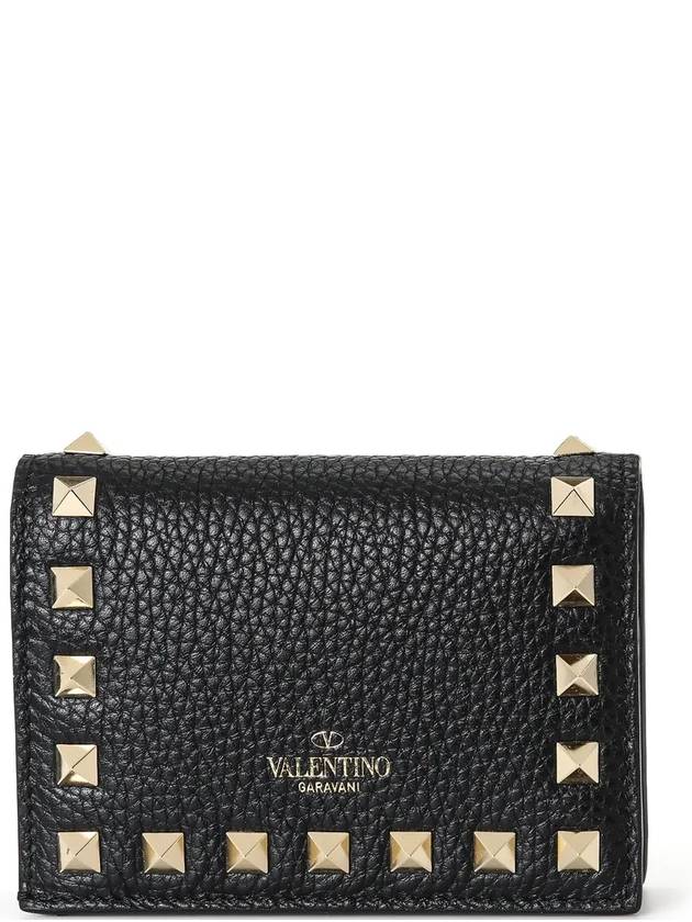 Women's Rockstud Half Wallet Black - VALENTINO - BALAAN 4