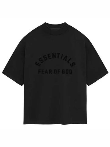Essential Logo Patch Crew Neck Short Sleeve T-Shirt Jet Black Men's T-Shirt 125SP242004F 861 - FEAR OF GOD - BALAAN 1