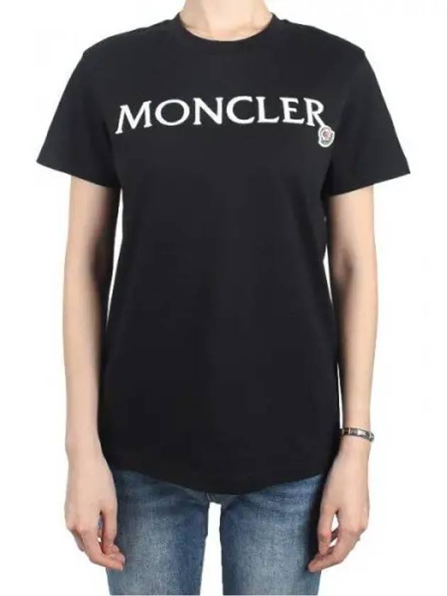 Women s Logo Short Sleeve T Shirt Black 8C00011 89AIJ 999 1120439 - MONCLER - BALAAN 1