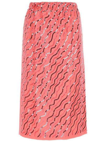 Crepe Satin A-Line Skirt Pink - MARNI - BALAAN 2