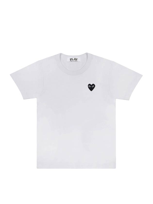 Women's Small Black Wappen Short Sleeve T-Shirt P1 T063 2 White - COMME DES GARCONS PLAY - BALAAN 1