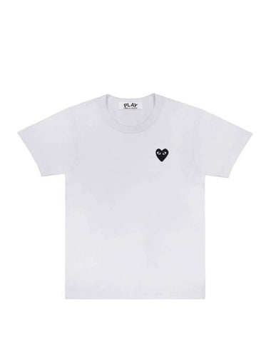 Black Heart Wappen Short Sleeve T-Shirt White - COMME DES GARCONS PLAY - BALAAN 1