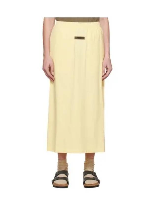 Logo Patch Long A-Line Skirt Yellow - FEAR OF GOD - BALAAN 2