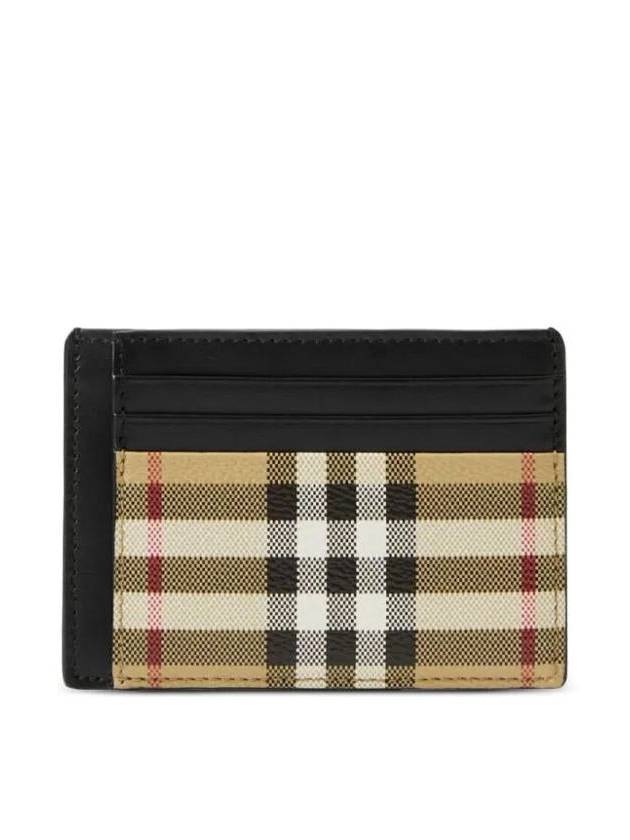 Check Logo Engraved Card Wallet Beige Black - BURBERRY - BALAAN 2