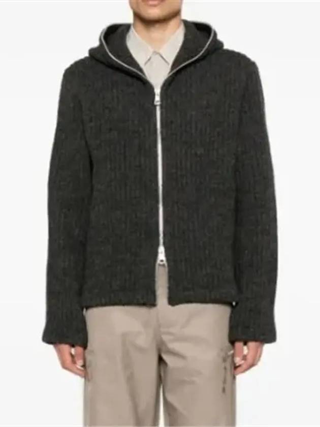 Rib Wool Hooded Cardigan Grey - OUR LEGACY - BALAAN 3